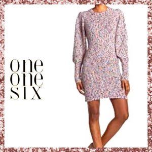 ONE ONE SIX - NWT Purple/Multi-Colored Balloon Sleeve Knit Dress, L